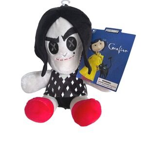 Coraline Plush Doll 8" Gothic Button Eyes Red Shoes Movie Character w/ Tag